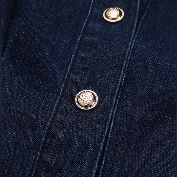 Commense Belted Button-Front Denim Shirt Dress Size XS NWT - Picture 3 of 6